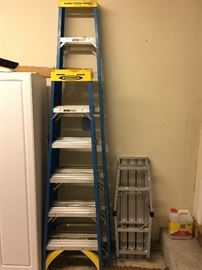 Six-foot and eight-foot ladders.  Folding work platform.