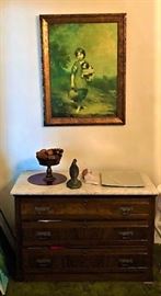 Victorian marble top chest