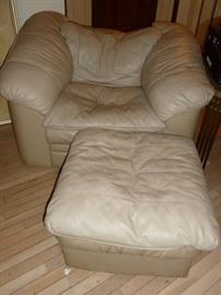 Leather chair & ottoman