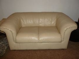 Leather love seat