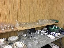 Neiman Marcus Dishes Set, Spode China, & Fostoria American Glassware