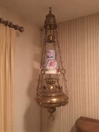 Gorgeously Converted Antique 4 foot (Possibly Old Church?) Hanging Lamp