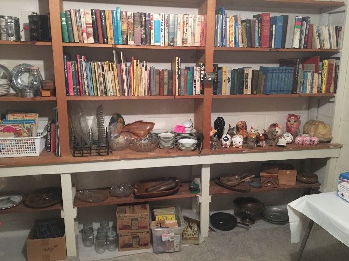 Books, Banks, Glassware, Iron