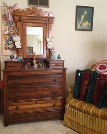 Antique Marble Top Chest Of Drawers