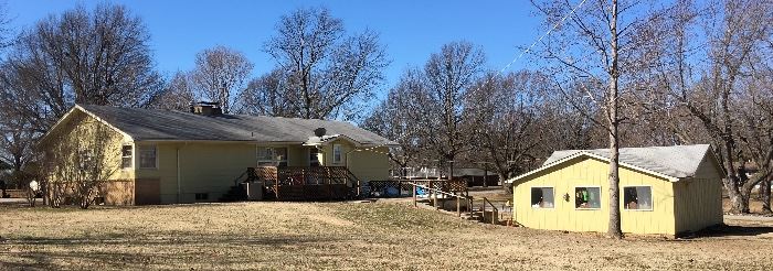 View of Rear of home & outbuilding.