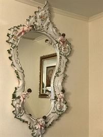 45' TALL, 25' WIDE Capodimonte Porcelain Mirror