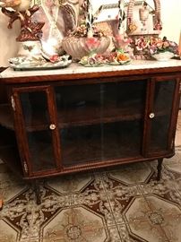 Marble top server / bar Approx 61.5 inches wide, 20" deep. Just beautiful !
