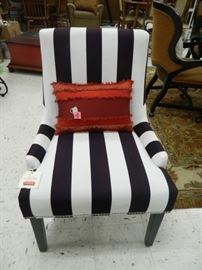 Striped side chair