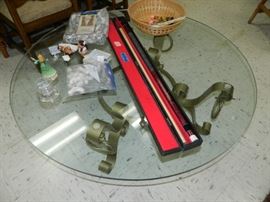 Glass top round coffee table