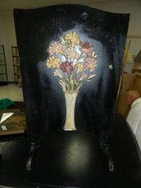 Wooden decorative fireplace screen