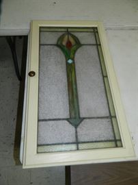 One of four matching Stained Glass cabinet doors 0 very heavy