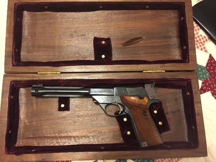 High Standard 22 Target Pistol in custom case.