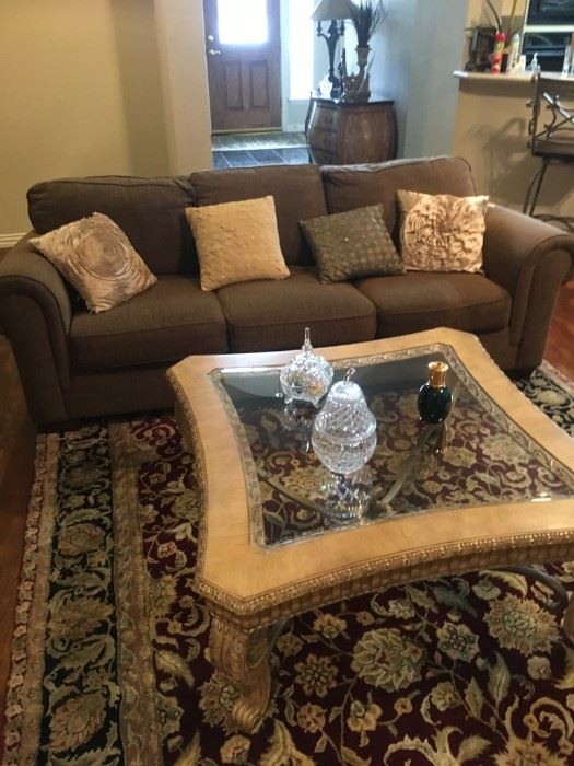 Decorator Table, Quality Rug, Sofa
