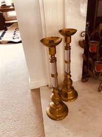 Variety of large floor sized candlesticks