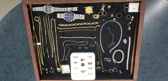 14K and 18K gold jewelry as well as Sterling Silver and Invicta watches