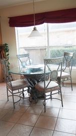 Very Pretty Silver and Glass Dinette Set