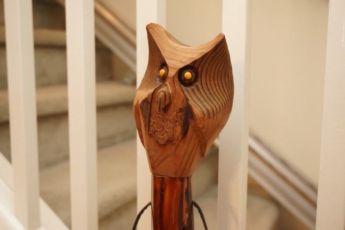 Hand carved (by the owner) walking stick topper