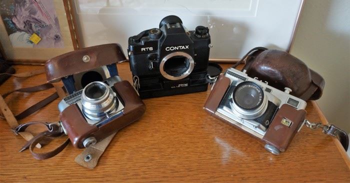Vintage Contax and Voightlander cameras