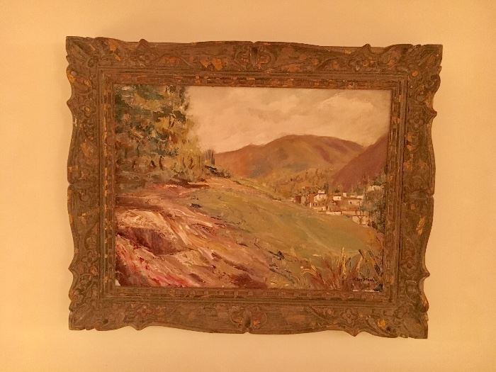 K. Doyle Ford (American, 1910-1993) “Mexican Landscape” oil on canvas in gorgeous old frame