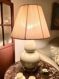 We have a PAIR of CHRISTOPHER SPITZMILLER Celadon lamps...look them up!!! They are CRAZY expensive lamps, and we are going to sell them this weekend!