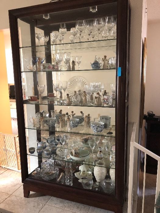Lots of crystal, porcelain, china , Willow, collectibles. 