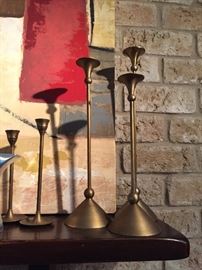 Brass Candlestick Holders Assorted Sizes