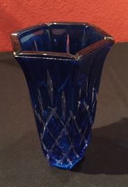 Cut to Clear Cobalt Blue Vase