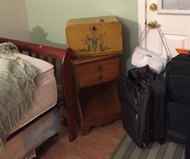 Sleigh Style Trundle Bed, Bread Box, Nightstand, Luggage, Purses