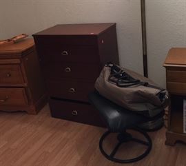 Nightstand with Hidden Locked Compartment, Carpet Bag, Small Dresser Drawer