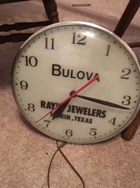 Vintage Bulova Ray's Jewelers Advertisement Clock