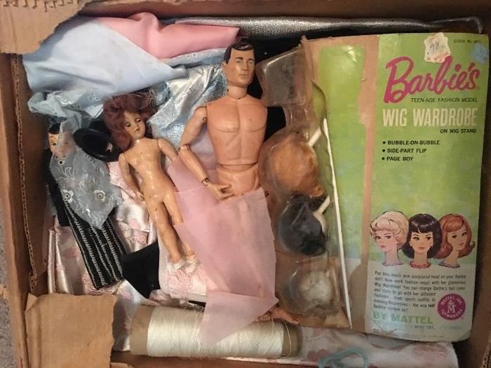 OLD ORIGINAL Barbie Set - Wig Wardrobe NIP - Original KEN Doll - Sold as SET Only!