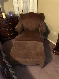 Leopard print chair and ottoman