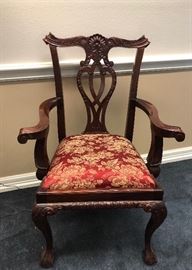 antique red chair 