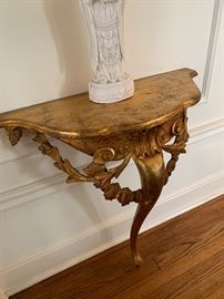 Pair of gilded entryway tables