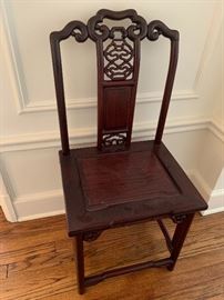Pair of carved rosewood chairs