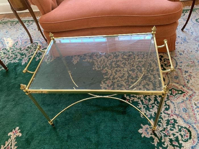 Brass and glass table