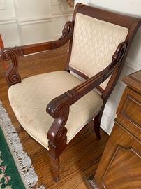 Upholstered wood swan chair