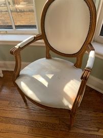 Leather upholstered dining room chairs