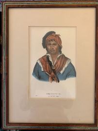 Antique hand colored lithographs from Indian Tribes of North America