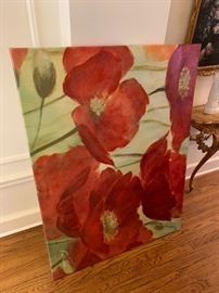 Large floral print on canvas