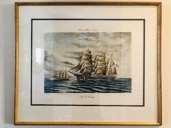 "Fores Marine Scenes", Framed Military/Nautical Art, #3 and  #4 Available
