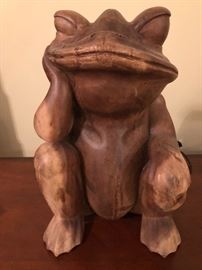 Carved, Teak Frog