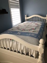 One of Two, White Wood Twin Beds, Mattresses not for sale.