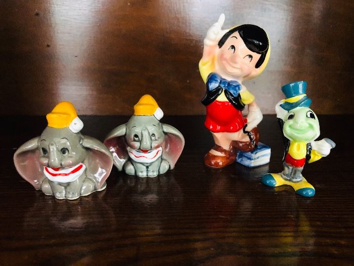 Porcelain Figurines, Pinocchio, Dumbo, Jiminy Cricket 