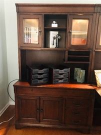 Office Shelving, May Also Serve as Built In, Pull Out Desk with File Cabinets.  Office Accessories