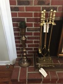Lovely brass fireplace set