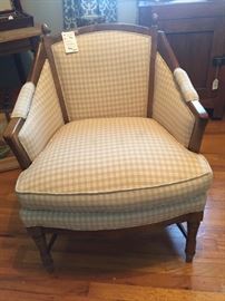 Beige and cream arm chair
