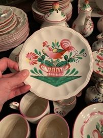 Massive Luneville Faience "Rooster" Collection