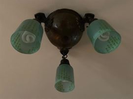 Antique Light Fixture with Original Glass