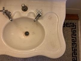Cast Iron Enameled Antique Sink